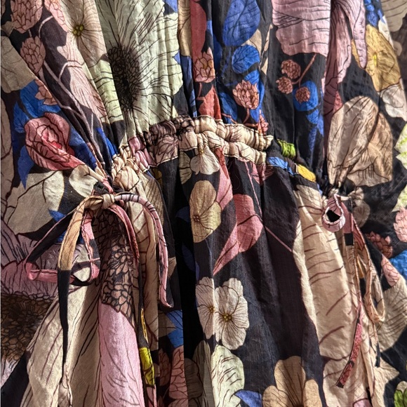 Entro Floral Mini Dress With Puff Sleeves Size Small - Picture 4 of 12